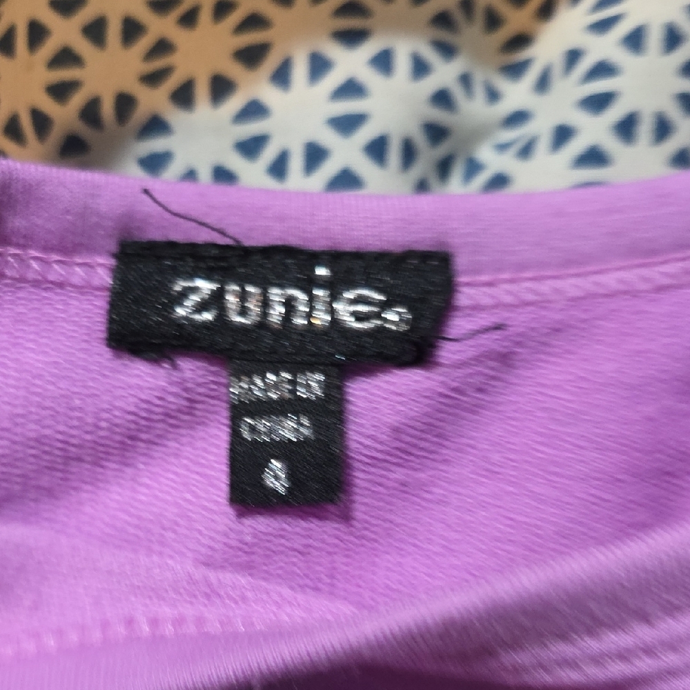 Zunie Lavender Sweatshirt with Silver Tree Design Christmas Sequins - Picture 3 of 7
